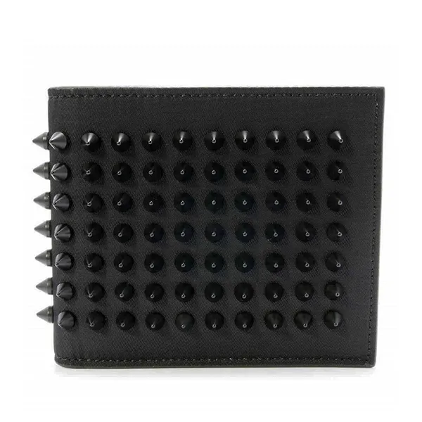 Ví Nam Philipp Plein Studded Nylon And Calfskin Credit Card Wallet Màu Đen