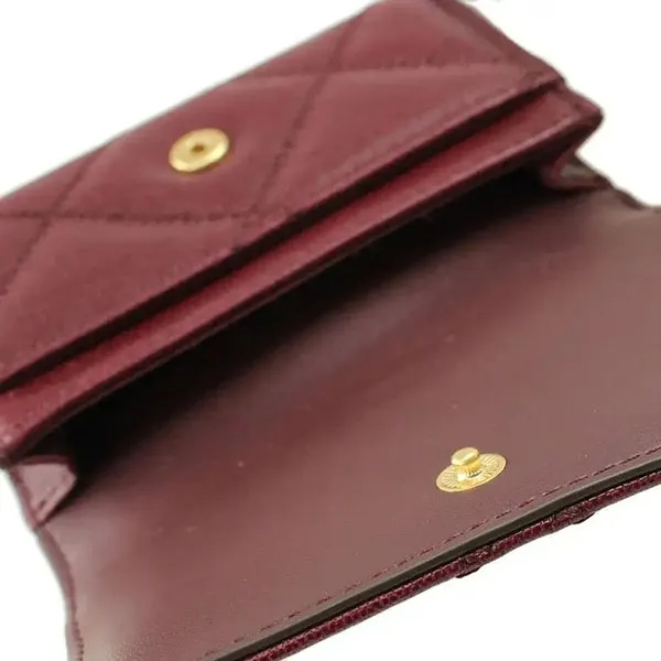 Ví Tory Burch Red Claret Willa Quilted Leather Wallet Card Case 87866 Màu Đỏ Mận - Túi xách - Vua Hàng Hiệu