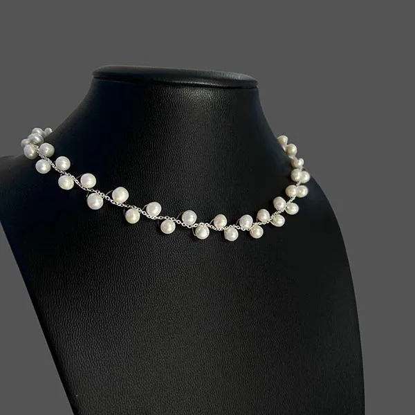 Vòng Cổ Ngọc Trai Minh Hà Pearl Jewelry Dây Bạc - Viên Ngọc 4-5mm Màu Trắng - 3