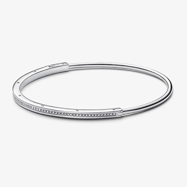Vòng Đeo Tay Pandora Logo Pandora Phối Đá Cubic Zirconia 592313C01 Màu Bạc