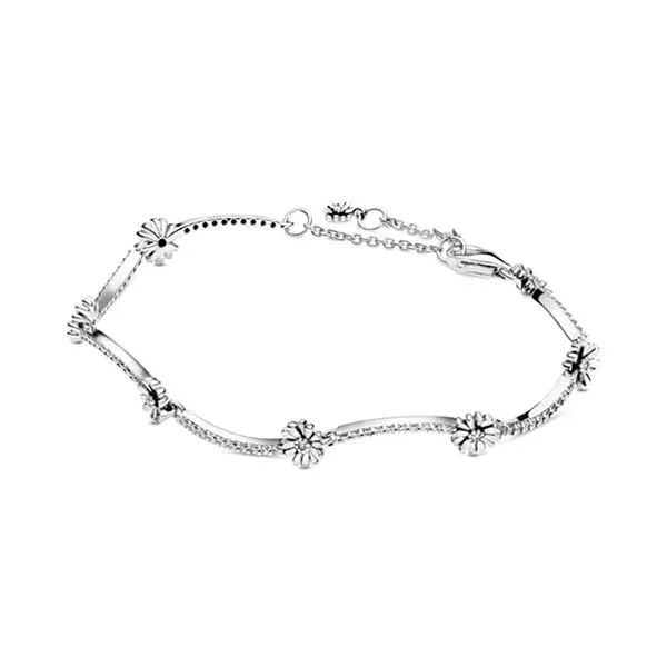 Vòng Đeo Tay Pandora Sparkling Daisy Flower Bracelet 598807C01 Màu Bạc - Trang sức - Vua Hàng Hiệu
