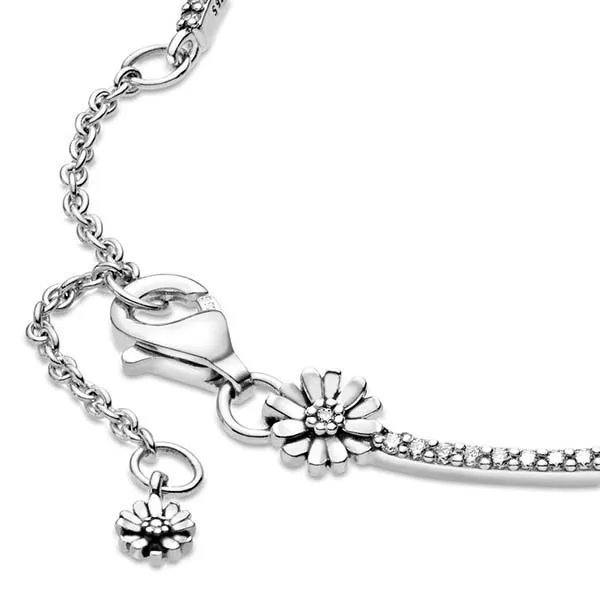 Vòng Đeo Tay Pandora Sparkling Daisy Flower Bracelet 598807C01 Màu Bạc - Trang sức - Vua Hàng Hiệu