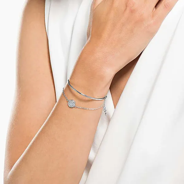 Vòng Đeo Tay Swarovski Ginger:Bangle Cry/Rhs M 5389044 White Màu Bạc - Trang sức - Vua Hàng Hiệu