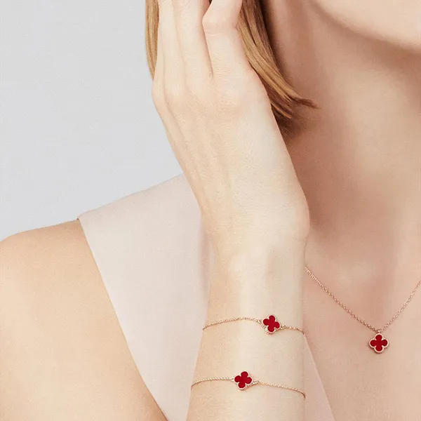 Vòng Đeo Tay Jewery Luxury Sweet Alhambra Bracelet VCARN59K00 Bản 9mm Màu Vàng Hồng - Trang sức - Vua Hàng Hiệu