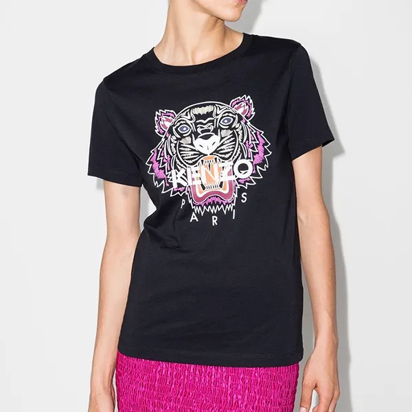 Áo Phông Kenzo Tiger Logo Cotton T-Shirt FC62TS8464YM 99 Màu Đen