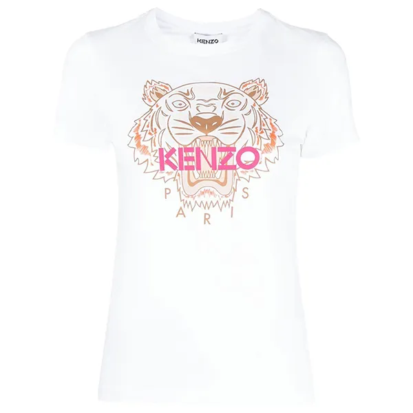 Áo Phông Kenzo Tiger Logo Classic T-Shirt FC62TS8464YM 01B Màu Trắng