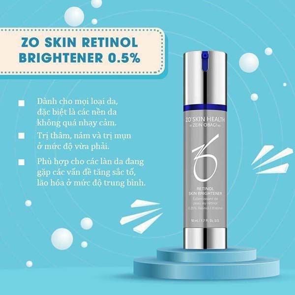 Kem Dưỡng Trắng  Trẻ Hóa Làn Da Zo Skin Health Retinol Skin Brightener 0.5% 50ml - 3