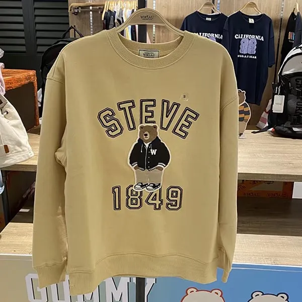 Áo Nỉ Sweater WHOAU Brushed Big Steve Patch WHMWC4911U Màu Vàng - Thời trang - Vua Hàng Hiệu