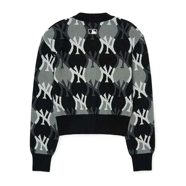 Áo Cardigan MLB Argyle Monogram Crop Cardigan New York Yankees 3FKCY0124-50BKS Màu Đen Xám Size S