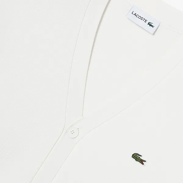 Áo Cardigan Lacoste Men's Rings Rings Tipped Cardigan AH924E-52G 001 Màu Trắng Size S