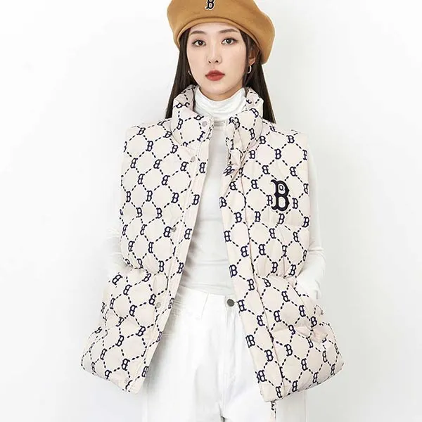 Áo Ghi Lê MLB Monogram Vest Boston Red Sox 3ADVM2026-43BGL Màu Be - Thời trang - Vua Hàng Hiệu