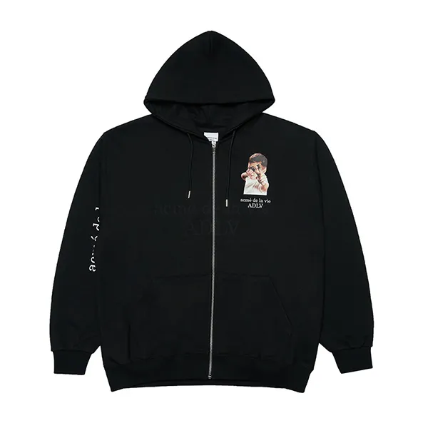 Áo Hoodie Acmé De La Vie ADLV Baby Face Zip-Up Black Slingshot Màu Đen