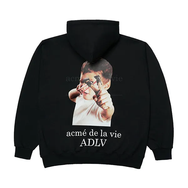 Áo Hoodie Acmé De La Vie ADLV Baby Face Zip-Up Black Slingshot Màu Đen