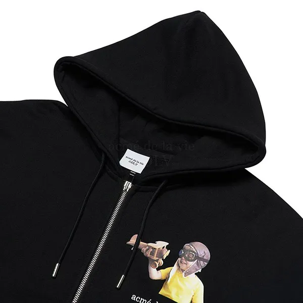 Áo Hoodie Acmé De La Vie ADLV Baby Face Zip-Up Pilot Black Màu Đen - Thời trang - Vua Hàng Hiệu