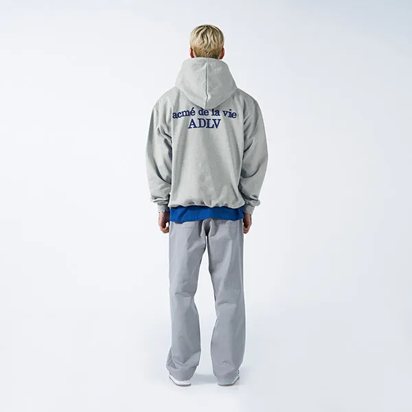 Áo Hoodie Acmé De La Vie ADLV Basic Logo Tuft Embroidery Màu Ghi Xám