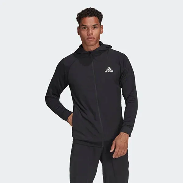 Áo Hoodie Adidas Men's Training Full-Zip Jacket HA6366 Màu Đen