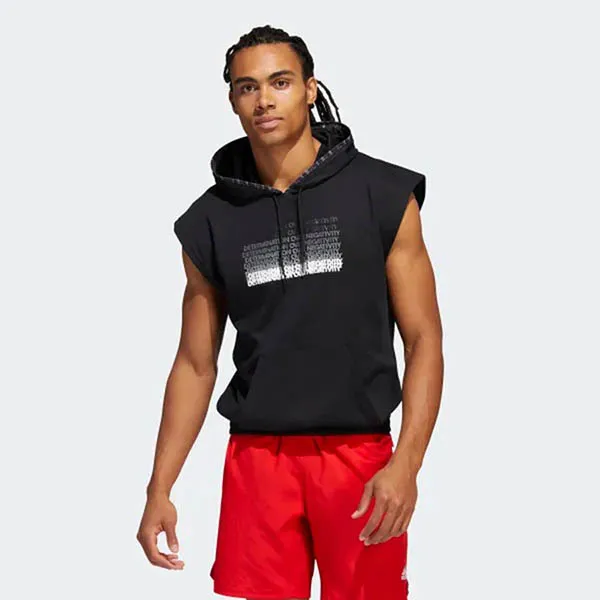 Áo Hoodie Adidas Ngắn Tay Donovan Mitchell HI5826 Màu Đen