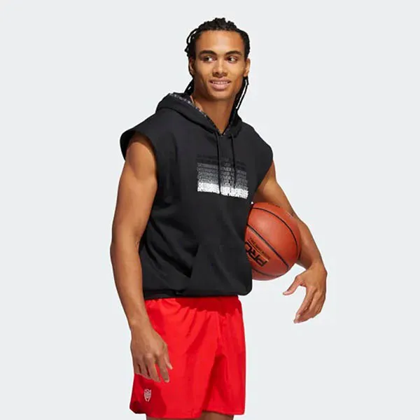 Áo Hoodie Adidas Ngắn Tay Donovan Mitchell HI5826 Màu Đen
