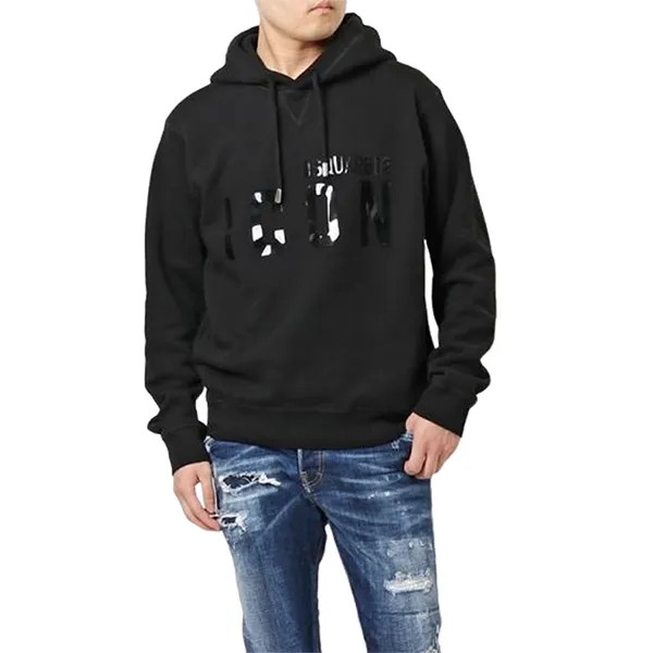 Áo Hoodie Dsquared2 Black Logo ICON Printed S79GU0051 S25516 967 Màu Đen Size M