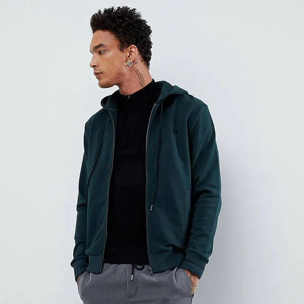Áo Hoodie Fred Perry Hooded Zip Thru Sweat In Green J2531 G27 Màu Xanh Green Size S - Thời trang - Vua Hàng Hiệu