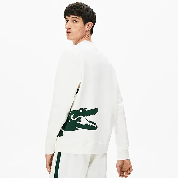 Áo Hoodie Lacoste Men's Loose Hoodie With Pattern Crocodile With Round Neckline SH517770V Màu Trắng Size M - Thời trang - Vua Hàng Hiệu