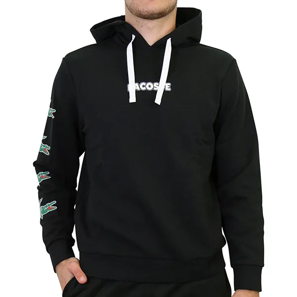 Áo Hoodie Lacoste Sport Sweatshirt Hoodie Kapuzenpullover Herren Schwarz SH7221 031 Màu Đen Size XS