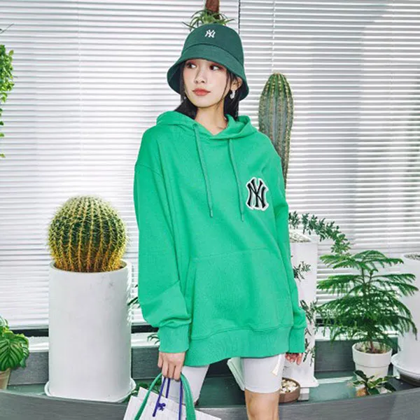 Áo Hoodie MLB Basic Mega Logo Overfit New York Yankees Green 3AHDB0224-50GNS Màu Xanh Green Size L - Thời trang - Vua Hàng Hiệu