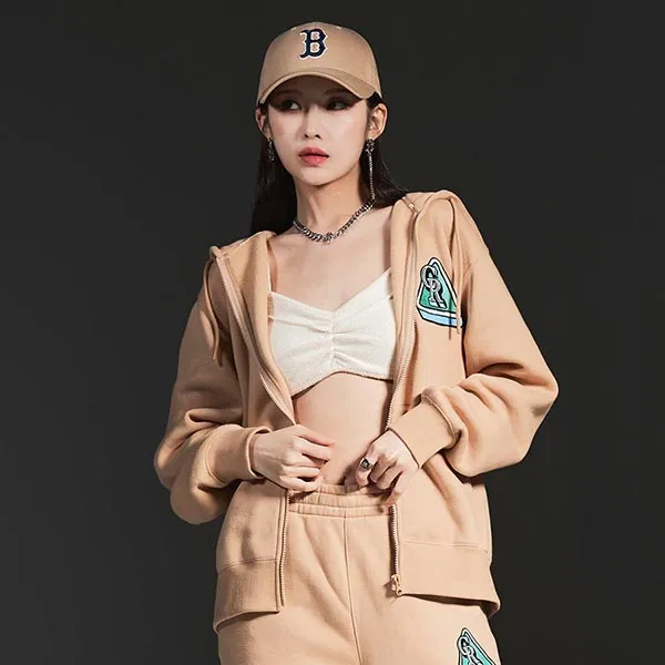 Áo Hoodie MLB City Overfit Zip Up Colorado Rockies 3ATRC0126-04BGS Màu Be - Thời trang - Vua Hàng Hiệu