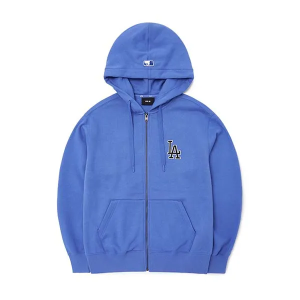 Áo Hoodie MLB Logo Zip Up LA Dodgers 3ATRB0426-07BLS Màu Xanh Blue