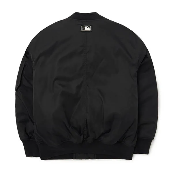 Áo Khoác Bomber MLB Basic Medium Logo Woven Padded Baseball Jumper New York Yankees 3AJPB0124-50BKS Màu Đen Size M
