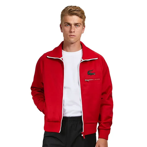 Áo Khoác Lacoste Crocodile Stand-Up Collar Zippered Jacket SH2734 HEN Màu Đỏ Size S