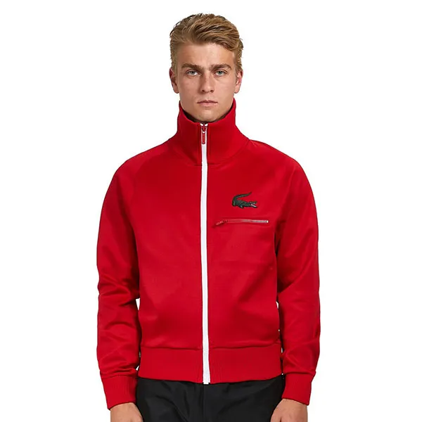 Áo Khoác Lacoste Crocodile Stand-Up Collar Zippered Jacket SH2734 HEN Màu Đỏ Size S