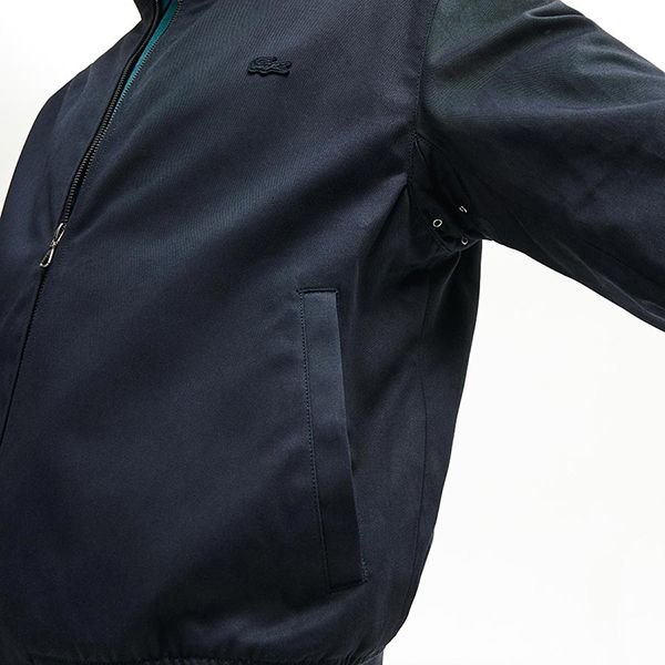 Áo Khoác Lacoste Men's Lightweight Cotton Zip Harrington Jacket BH5314 Màu Xanh Than Size S - 4