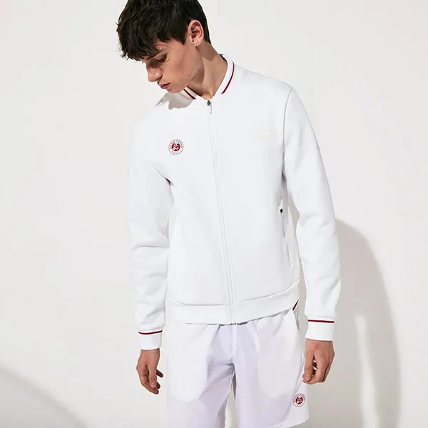 Áo Khoác Lacoste Men's Sport Roland Garros X Novak Djokovic Jacket SH4757 N7J Màu Trắng Size M