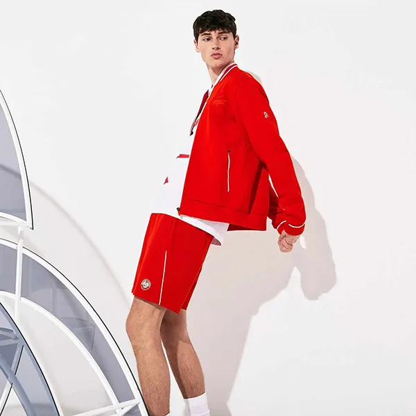 Áo Khoác Lacoste Men's Sport Roland Garros X Novak Djokovic Jacket SH4757 XT7 Màu Đỏ Size S