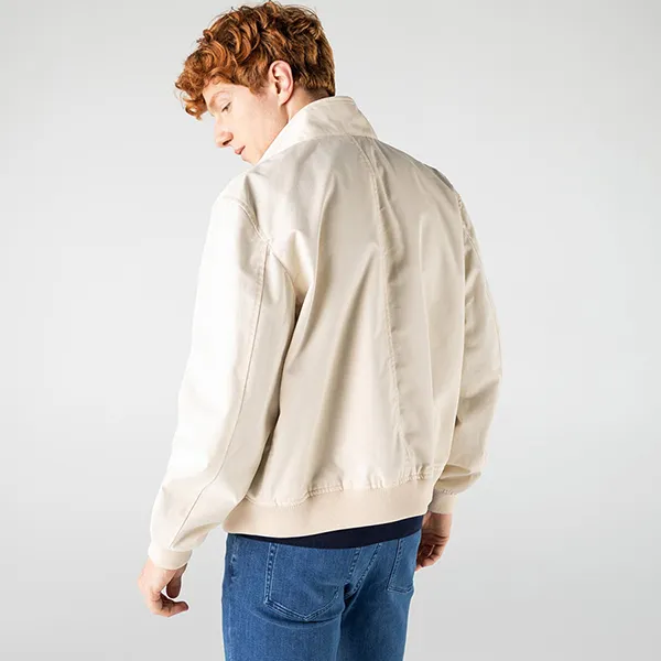 Áo Khoác Nam Lacoste Water-Resistant Harrington BH1045 056 Màu Be Nhạt Size 50
