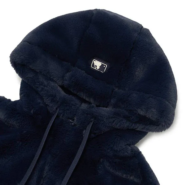 Áo Khoác Lông MLB Basic Hooded Eco Fur Jumper Detroit Tigers 3AFDB0926-46NYD Màu Xanh Navy Size XS