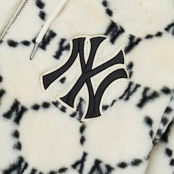 Áo Khoác Lông MLB Dia Monogram All Over Hooded Eco Fur Jumper New York Yankees 3AFDM0226-50CRS Màu Trắng Size S - Thời trang - Vua Hàng Hiệu