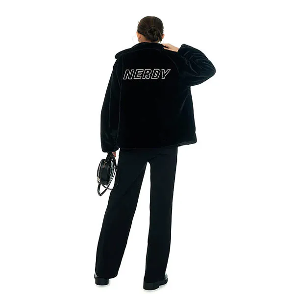 Áo Khoác Lông Nerdy Jacket Mullie Màu Đen