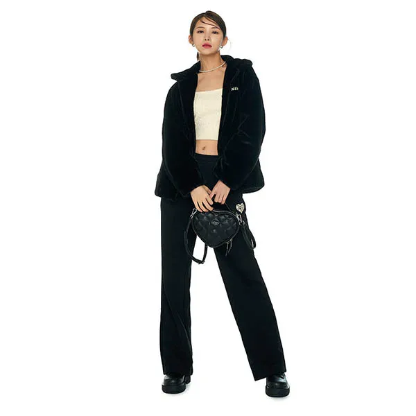 Áo Khoác Lông Nerdy Jacket Mullie Màu Đen