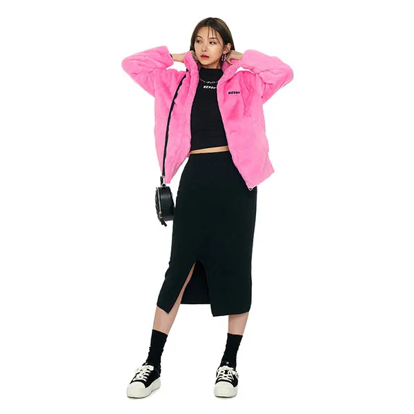 Áo Khoác Lông Nerdy Jacket Mullie Màu Hồng