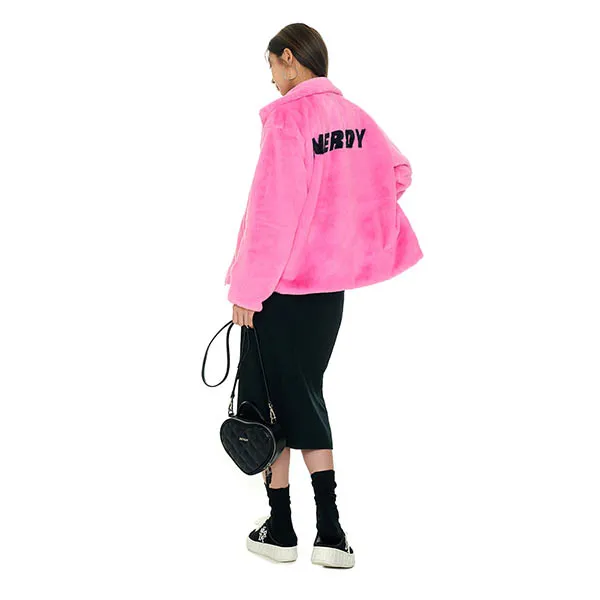 Áo Khoác Lông Nerdy Jacket Mullie Màu Hồng