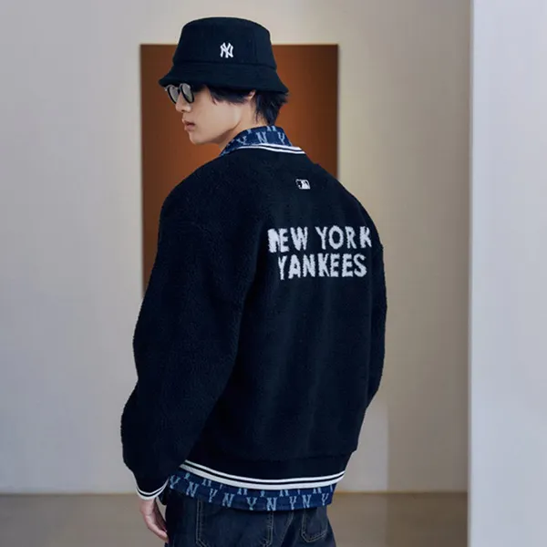 Áo Khoác MLB Basic Baseball Dumble Fleece Jumper New York Yankees 3AJPF0116-50BKS Màu Đen Size M