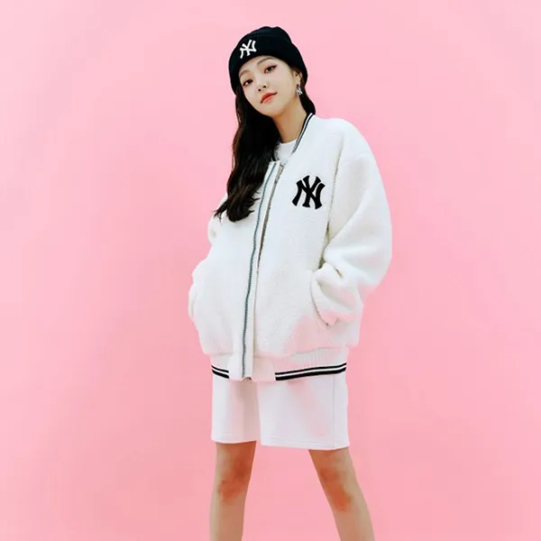 Áo Khoác MLB Basic Baseball Dumble Fleece Jumper New York Yankees 3AJPF0116-50CRS Màu Trắng Size S