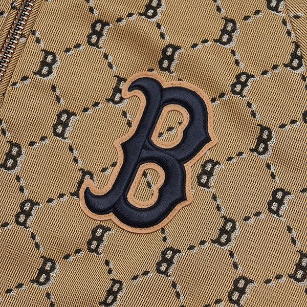 Áo Khoác MLB Bomber Diamond Monogram Front Pattern Jacquard Baseball Jumper Boston Red Sox 3AJPM0224-43BGS Màu Nâu Size S - 4