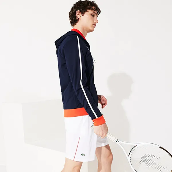 Áo Khoác Nỉ Lacoste Men's Sport Roland Garros Hooded Zip-Up Jacket Màu Xanh Navy Size L