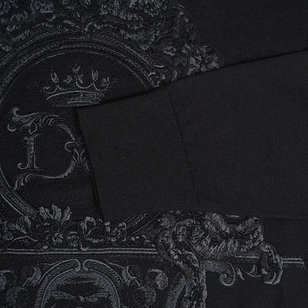 Áo Len Dolce & Gabbana D&G Logo Embroidered Black GXA63Z JAM3F N0000 Màu Đen