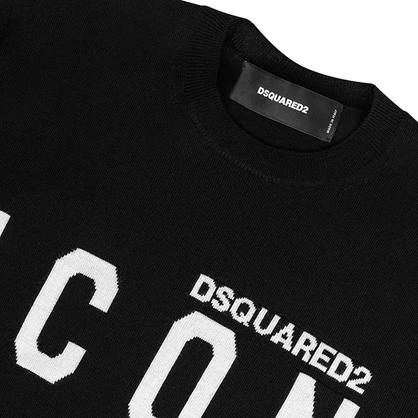 Áo Len Dsquared2 Logo Icon Print In Black S79HA0001 S17435 961BH Màu Đen Size M