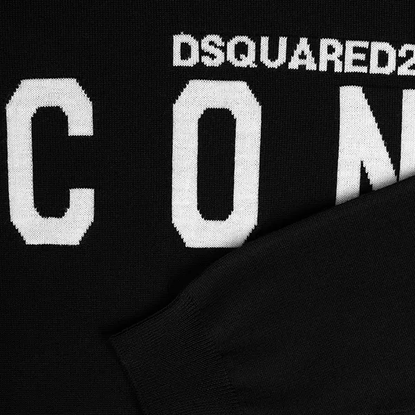 Áo Len Dsquared2 Logo Icon Print In Black S79HA0001 S17435 961BH Màu Đen Size M