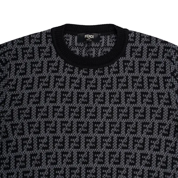 Áo Len Fendi FF Monogram Intarsia Grey FZX034 AKFS F1HXU Màu Đen Xám - Thời trang - Vua Hàng Hiệu